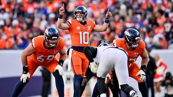 DENVER, CO - DECEMBER 21: Denver Broncos quarterback Bo Nix (10) runs the offense during a game between the Jacksonville Jaguars and the Denver Broncos at Empower Field at Mile High on December 21, 2025 in Denver, Colorado. DENVER, CO - DECEMBER 21: Denver Broncos quarterback Bo Nix (10) runs the offense during a game between the Jacksonville Jaguars and the Denver Broncos at Empower Field at Mile High on December 21, 2025 in Denver, Colorado.