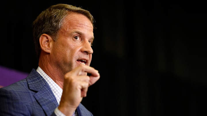 LSU Football Hosts Press Conference Introducing New Head Coach Lane Kiffin LSU Football Hosts Press Conference Introducing New Head Coach Lane Kiffin