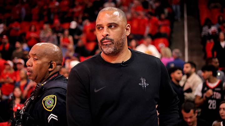 May 1, 2026; Houston, Texas, USA; Houston Rockets head coach Ime Udoka prior to game six of the first round of the 2026 NBA Playoffs against the Los Angeles Lakers at Toyota Center. Mandatory Credit: Erik Williams-Imagn Images May 1, 2026; Houston, Texas, USA; Houston Rockets head coach Ime Udoka prior to game six of the first round of the 2026 NBA Playoffs against the Los Angeles Lakers at Toyota Center. Mandatory Credit: Erik Williams-Imagn Images