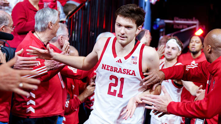 Nebraska Cornhuskers forward Pryce Sandfort. Nebraska Cornhuskers forward Pryce Sandfort.