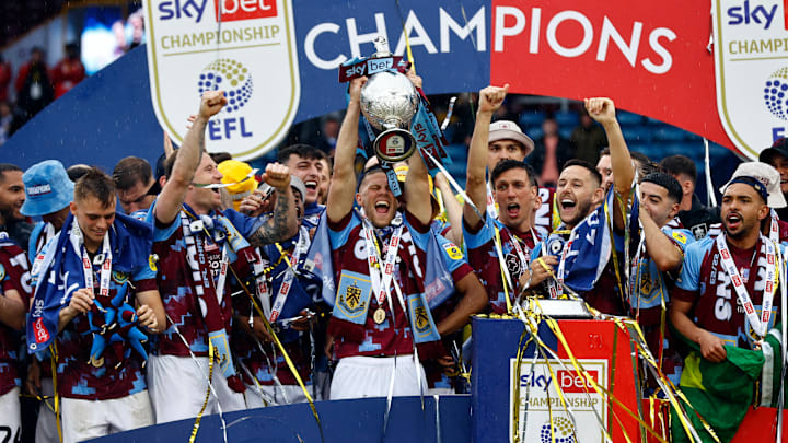 Burnley Lifting The 2022/2023 EFL Championship Trophy 