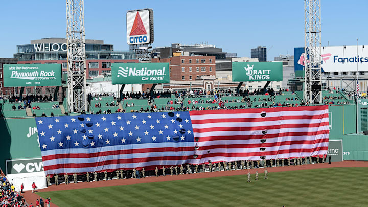 Mar 30, 2023; Boston, Massachusetts, USA; A general view of Fenway Park before a game between the Boston Red Sox and the Baltimore Orioles at Fenway Park. Mandatory Credit: Eric Canha-USA TODAY Sports Mar 30, 2023; Boston, Massachusetts, USA; A general view of Fenway Park before a game between the Boston Red Sox and the Baltimore Orioles at Fenway Park. Mandatory Credit: Eric Canha-USA TODAY Sports