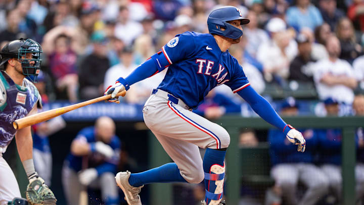 Texas Rangers right fielder Brandon Nimmo.