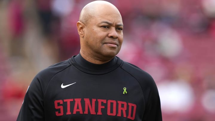 Nov 5, 2022; Stanford, California, USA; Stanford Cardinal head coach David Shaw before the game against the Washington State Cougars at Stanford Stadium. Mandatory Credit: Darren Yamashita-USA TODAY Sports