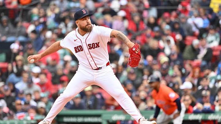 May 3, 2026; Boston, Massachusetts, USA; Boston Red Sox relief pitcher Greg Weissert (57) pitches against the Houston Astros during the fifth inning at Fenway Park. Mandatory Credit: Eric Canha-Imagn Images