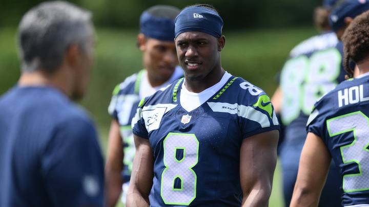 Seattle Seahawks running back Jadarian Price (8) during training camp at Virginia Mason Athletic Center. Seattle Seahawks running back Jadarian Price (8) during training camp at Virginia Mason Athletic Center.