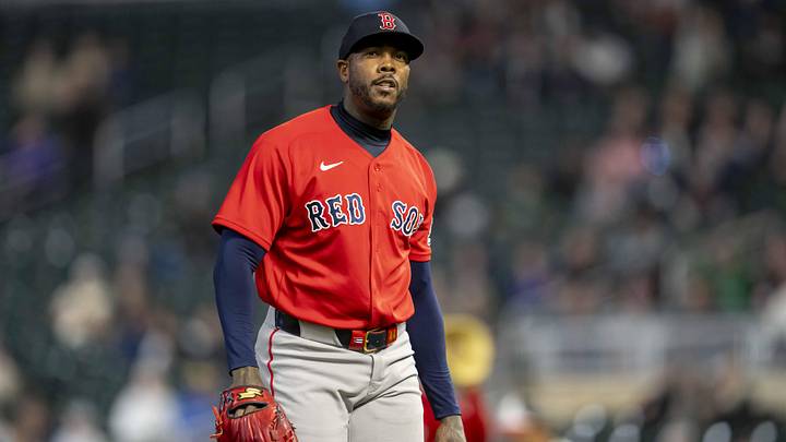 Apr 14, 2026; Minneapolis, Minnesota, USA; Boston Red Sox relief pitcher Aroldis Chapman (44) walks off after completing the eight inning against the Minnesota Twins at Target Field. Mandatory Credit: Jesse Johnson-Imagn Images Apr 14, 2026; Minneapolis, Minnesota, USA; Boston Red Sox relief pitcher Aroldis Chapman (44) walks off after completing the eight inning against the Minnesota Twins at Target Field. Mandatory Credit: Jesse Johnson-Imagn Images