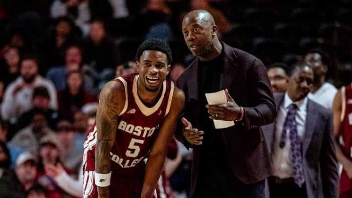 Boston College guard Fred Payne and head coach Earl Grant. 