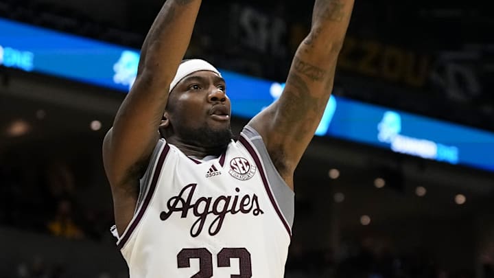 Feb 7, 2024; Columbia, Missouri, USA; Texas A&M Aggies guard Tyrece Radford (23) shoots during