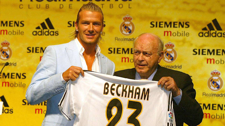 Beckham, junto a Di Stefano Beckham, junto a Di Stefano