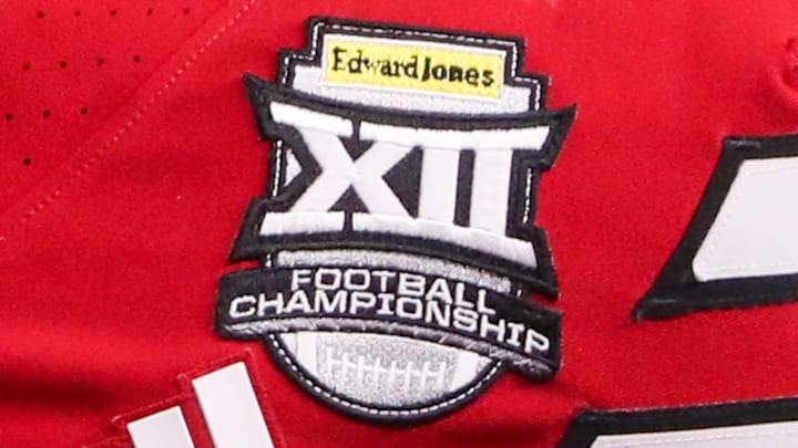 A patch is seen on the Texas Tech jerseys during the Big 12 Conference championship football game, Saturday, Nov. 6, 2025, at AT&T Stadium in Arlington.