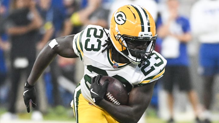 Green Bay Packers running back Israel Abanikanda ran hard in the victory over the Colts on Saturday. Green Bay Packers running back Israel Abanikanda ran hard in the victory over the Colts on Saturday.