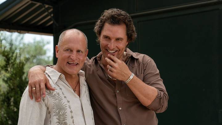 Matthew McConaughey and Woody Harrelson in “Brothers,” premiering September 23, 2026 on Apple TV.