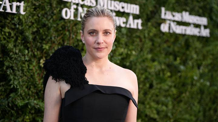 LOS ANGELES, CALIFORNIA - SEPTEMBER 19: Greta Gerwig attends the Lucas Museum of Narrative Art Opening Night at Lucas Museum of Narrative Art on September 19, 2026 in Los Angeles, California.