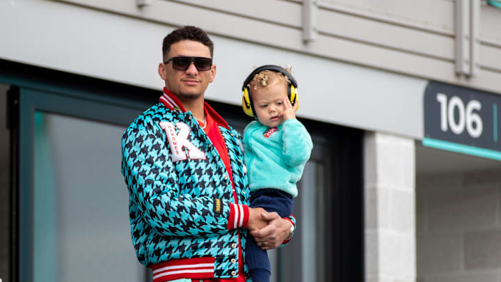 Mahomes attends a KC Current game this offseason.