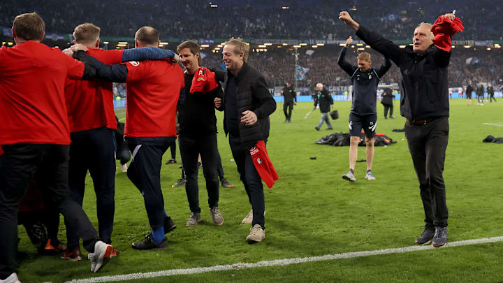 Feierlaune nach dem DFB Pokal Halbfinale