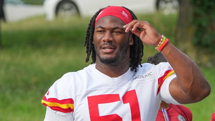 Jul 29, 2026; St. Joseph, MO, USA; Kansas City Chiefs defensive end R. Mason Thomas (51) walks down the hill to the practice fields during training camp at Missouri Western State University. Mandatory Credit: Denny Medley-Imagn Images Jul 29, 2026; St. Joseph, MO, USA; Kansas City Chiefs defensive end R. Mason Thomas (51) walks down the hill to the practice fields during training camp at Missouri Western State University. Mandatory Credit: Denny Medley-Imagn Images