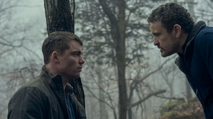 The Night Agent. (L to R) Gabriel Basso as Peter Sutherland, David Lyons as Adam in episode 305 of The Night Agent