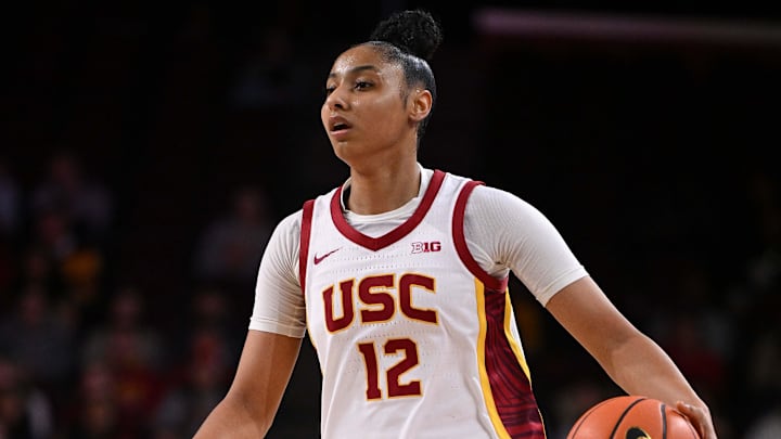 USC Trojans guard JuJu Watkins (12) during the fourth quarter against the Penn State Nittany Lions at Galen Center. USC Trojans guard JuJu Watkins (12) during the fourth quarter against the Penn State Nittany Lions at Galen Center.