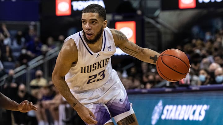 Former Huskies guard Terrell Brown Jr. (23) helped bring a G League title to Greensboro. Former Huskies guard Terrell Brown Jr. (23) helped bring a G League title to Greensboro.