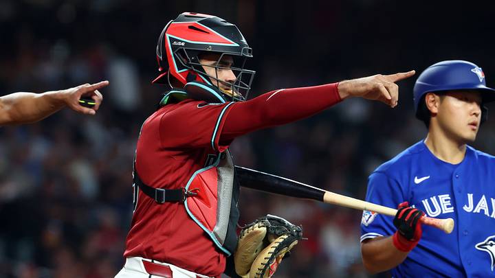 Apr 19, 2026; Phoenix, Arizona, USA; Arizona Diamondbacks catcher Aramis Garcia against the Toronto Blue Jays at Chase Field. Mandatory Credit: Mark J. Rebilas-Imagn Images Apr 19, 2026; Phoenix, Arizona, USA; Arizona Diamondbacks catcher Aramis Garcia against the Toronto Blue Jays at Chase Field. Mandatory Credit: Mark J. Rebilas-Imagn Images