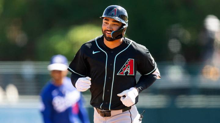 Mar 10, 2026; Phoenix, Arizona, USA; Arizona Diamondbacks outfielder Jordan Lawlar rounds the bases after hitting a home run against the Los Angeles Dodgers during a spring training game at Camelback Ranch-Glendale. Mandatory Credit: Mark J. Rebilas-Imagn Images Mar 10, 2026; Phoenix, Arizona, USA; Arizona Diamondbacks outfielder Jordan Lawlar rounds the bases after hitting a home run against the Los Angeles Dodgers during a spring training game at Camelback Ranch-Glendale. Mandatory Credit: Mark J. Rebilas-Imagn Images