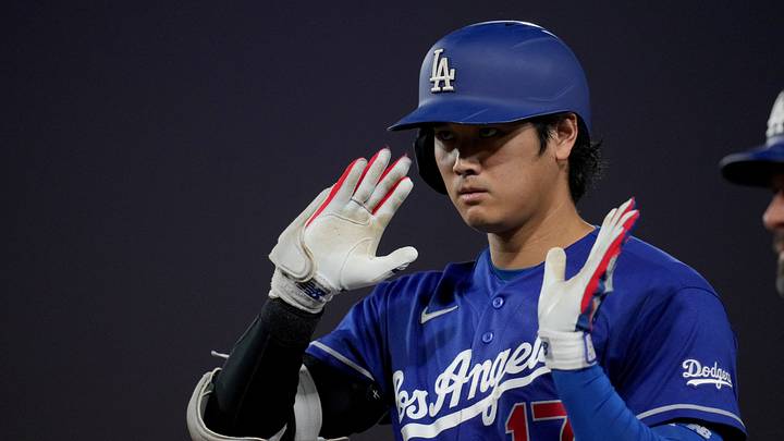 Jun 29, 2026; West Sacramento, California, USA; Los Angeles Dodgers designated hitter Shohei Ohtani (17) reacts after hitting a single against the Athletics in the eighth inning at Sutter Health Park. Mandatory Credit: Cary Edmondson-Imagn Images Jun 29, 2026; West Sacramento, California, USA; Los Angeles Dodgers designated hitter Shohei Ohtani (17) reacts after hitting a single against the Athletics in the eighth inning at Sutter Health Park. Mandatory Credit: Cary Edmondson-Imagn Images