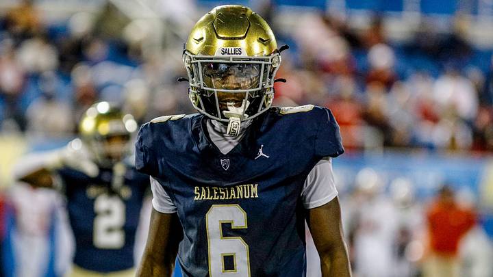 Salesianum's Jamar Taylor in Salesianum's 32-26 win over Smyrna at Delaware Stadium in Newark on October 9, 2026. Salesianum's Jamar Taylor in Salesianum's 32-26 win over Smyrna at Delaware Stadium in Newark on October 9, 2026.