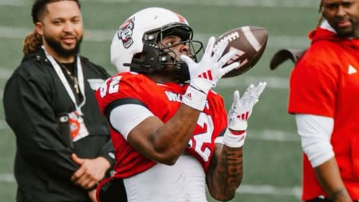 NC State WR Chance Robinson catches a pass. NC State WR Chance Robinson catches a pass.