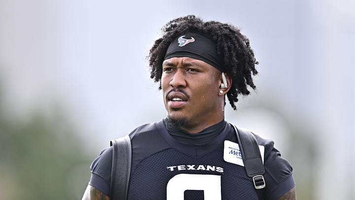 Jun 9, 2026; Houston, Texas, USA; Houston Texans tight end Brevin Jordan arrives for the team’s minicamp at Houston Methodist Training Center. Mandatory Credit: Maria Lysaker-Imagn Images Jun 9, 2026; Houston, Texas, USA; Houston Texans tight end Brevin Jordan arrives for the team’s minicamp at Houston Methodist Training Center. Mandatory Credit: Maria Lysaker-Imagn Images
