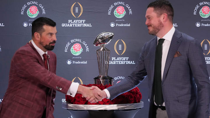 No. 2 and No. 5 in the CBS Sports?247 coaching rankings, Ryan Day and Dan Lanning are 1-1 in head-to-head matchups.  Mandatory Credit: Kirby Lee-Imagn Images