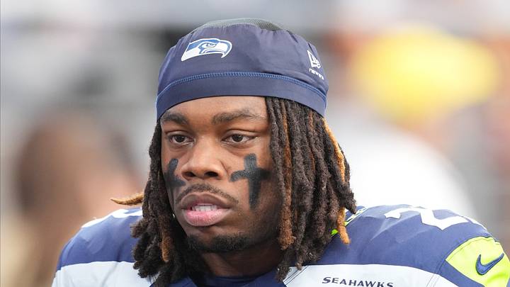 Seattle Seahawks running back Emanuel Wilson looks on from the sideline Seattle Seahawks running back Emanuel Wilson looks on from the sideline