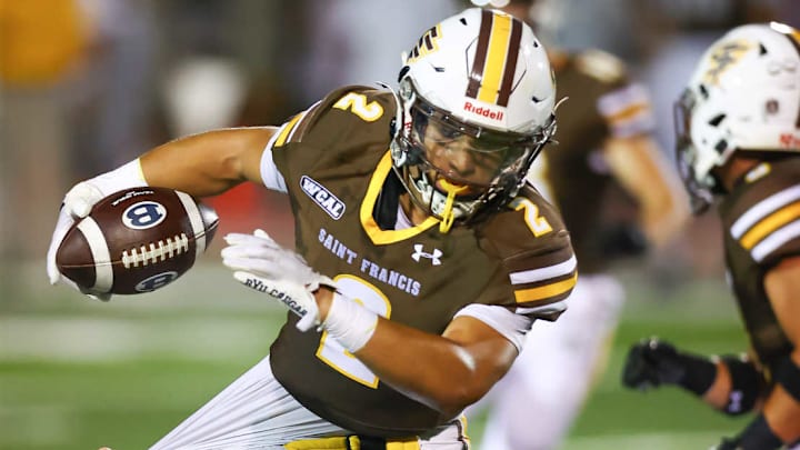 BYU commit Kingston Keanaaina broke the career Saint Francis rushing record Friday while also helping to upend San Mateo Serra.