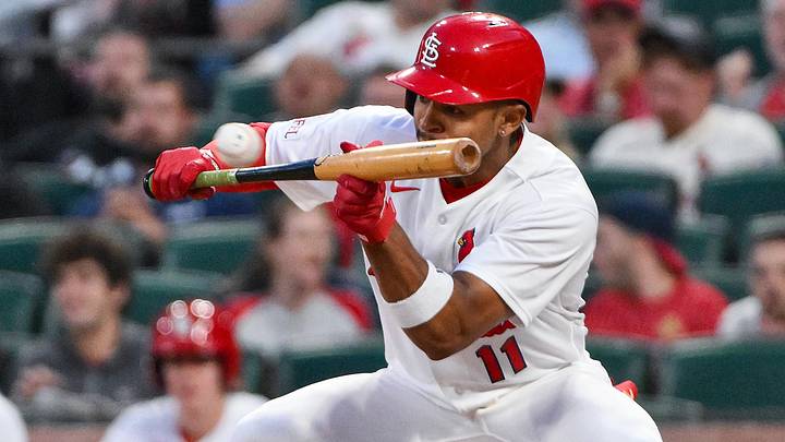 May 4, 2026; St. Louis, Missouri, USA; St. Louis Cardinals center fielder Victor Scott II (11) lays down a bunt against the Milwaukee Brewers during the fourth inning at Busch Stadium. Mandatory Credit: Jeff Curry-Imagn Images May 4, 2026; St. Louis, Missouri, USA; St. Louis Cardinals center fielder Victor Scott II (11) lays down a bunt against the Milwaukee Brewers during the fourth inning at Busch Stadium. Mandatory Credit: Jeff Curry-Imagn Images