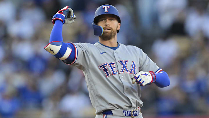 Texas Rangers left fielder Brandon Nimmo.