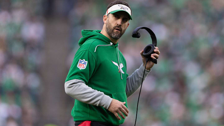 Philadelphia Eagles head coach Nick Sirianni looks on during the fourth quarter against the Dallas Cowboys at Lincoln Financial Field. 