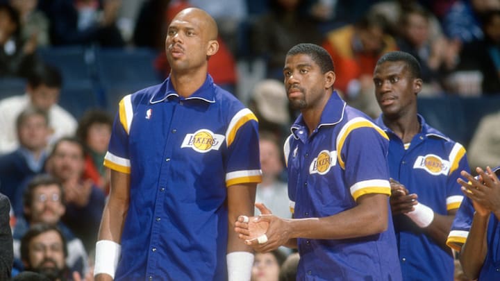 Kareem Abdul-Jabbar y Magic Johnson compartieron equipo en los Lakers durante 13 temporadas
