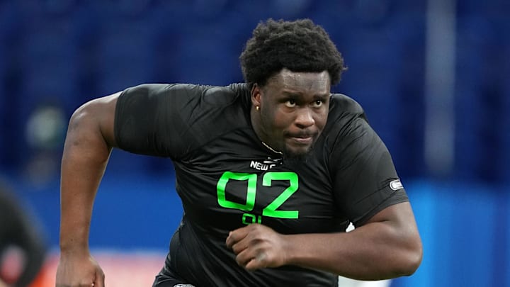 NC State offensive lineman Anthony Belton at the Scouting Combine.