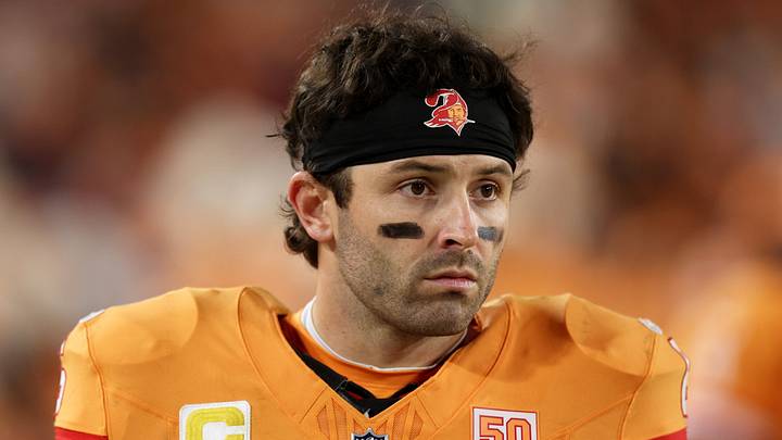 Dec 11, 2025; Tampa, Florida, USA; Tampa Bay Buccaneers quarterback Baker Mayfield (6) looks on against the Atlanta Falcons during the fourth quarter at Raymond James Stadium. Mandatory Credit: Nathan Ray Seebeck-Imagn Images Dec 11, 2025; Tampa, Florida, USA; Tampa Bay Buccaneers quarterback Baker Mayfield (6) looks on against the Atlanta Falcons during the fourth quarter at Raymond James Stadium. Mandatory Credit: Nathan Ray Seebeck-Imagn Images