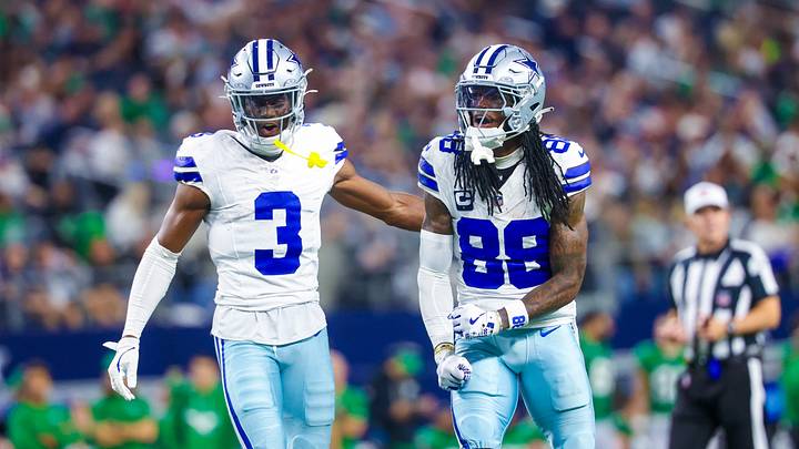 Nov 23, 2025; Arlington, Texas, USA; Dallas Cowboys wide receiver George Pickens (3) and Dallas Cowboys wide receiver CeeDee Lamb (88) react during the game against the Philadelphia Eagles at AT&T Stadium. Mandatory Credit: Kevin Jairaj-Imagn Images Nov 23, 2025; Arlington, Texas, USA; Dallas Cowboys wide receiver George Pickens (3) and Dallas Cowboys wide receiver CeeDee Lamb (88) react during the game against the Philadelphia Eagles at AT&T Stadium. Mandatory Credit: Kevin Jairaj-Imagn Images