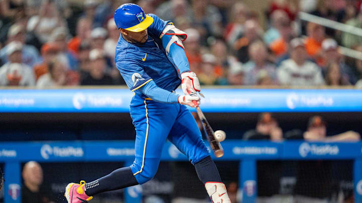 Minnesota Twins center fielder Byron Buxton (25) doubles in the first inning against Baltimore Orioles starting pitcher Cade Povich at Target Field in Minneapolis on Sept. 27, 2024. Minnesota Twins center fielder Byron Buxton (25) doubles in the first inning against Baltimore Orioles starting pitcher Cade Povich at Target Field in Minneapolis on Sept. 27, 2024.
