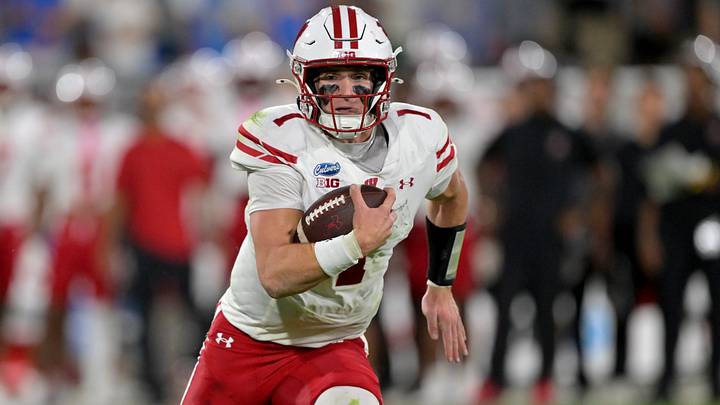 Wisconsin Badgers quarterback Colton Joseph. 