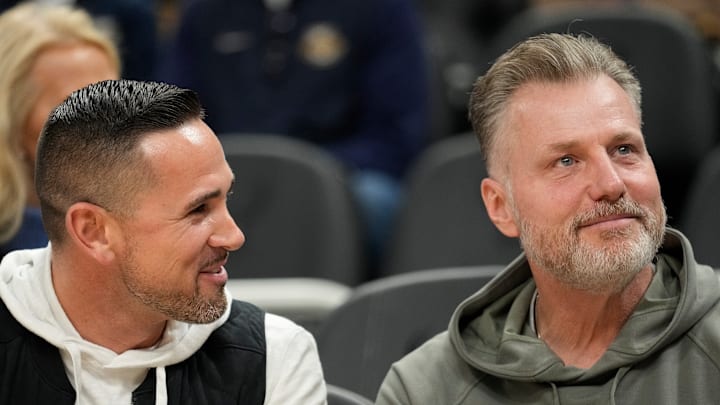 Matt LaFleur and Matt Eberflus were all smiles when they attended a college basketball game together in March, but it'll be all business when their teams meet on the field with the playoffs on the line.