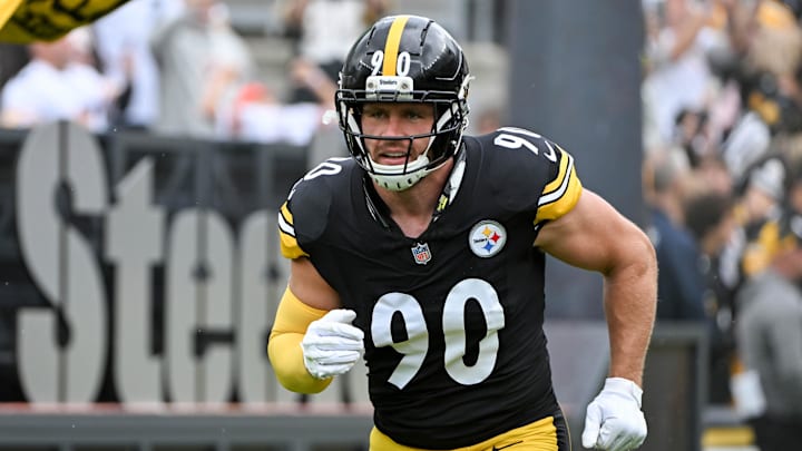 Oct 12, 2025; Pittsburgh, Pennsylvania, USA; Pittsburgh Steelers outside linebacker T.J. Watt (90) takes the field for a game against the Cleveland Browns at Acrisure Stadium. Mandatory Credit: Barry Reeger-Imagn Images Oct 12, 2025; Pittsburgh, Pennsylvania, USA; Pittsburgh Steelers outside linebacker T.J. Watt (90) takes the field for a game against the Cleveland Browns at Acrisure Stadium. Mandatory Credit: Barry Reeger-Imagn Images