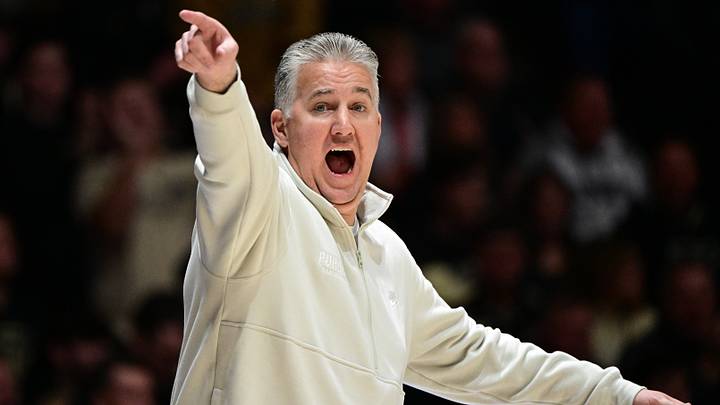 Purdue Boilermakers head coach Matt Painter yells at his team. Purdue Boilermakers head coach Matt Painter yells at his team.