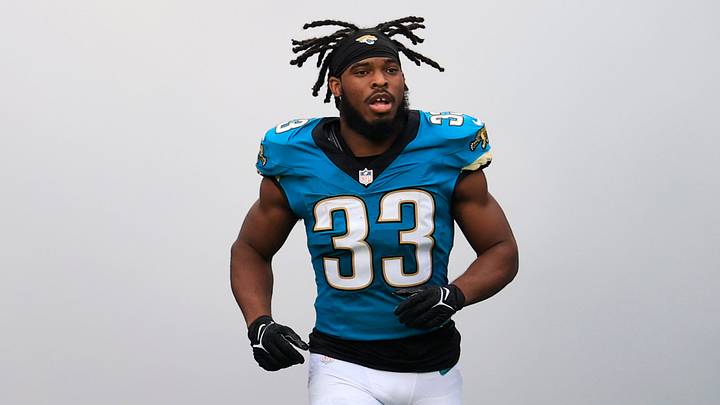 Jacksonville Jaguars running back Bhayshul Tuten (33) is introduced before an NFL football game at EverBank Stadium, Sunday, Dec. 7, 2025, in Jacksonville, Fla. The Jaguars defeated the Colts 36-19. Jacksonville Jaguars running back Bhayshul Tuten (33) is introduced before an NFL football game at EverBank Stadium, Sunday, Dec. 7, 2025, in Jacksonville, Fla. The Jaguars defeated the Colts 36-19.