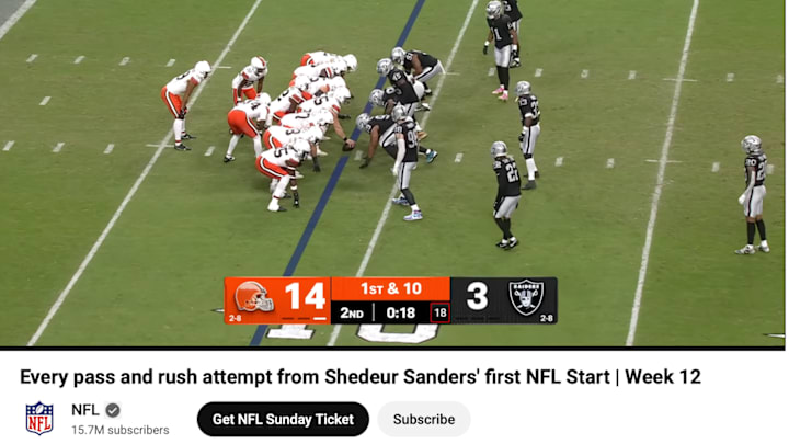 If you missed Shedeur Sanders kneeling the ball at the end of the second quarter in his first start, the NFL has you covered. 