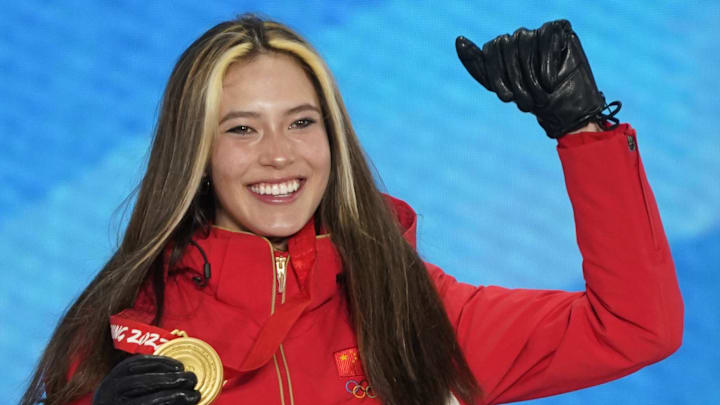 Olympians, like Eileen Gu, receive medals and a moment of a lifetime for winning an Olympic event.