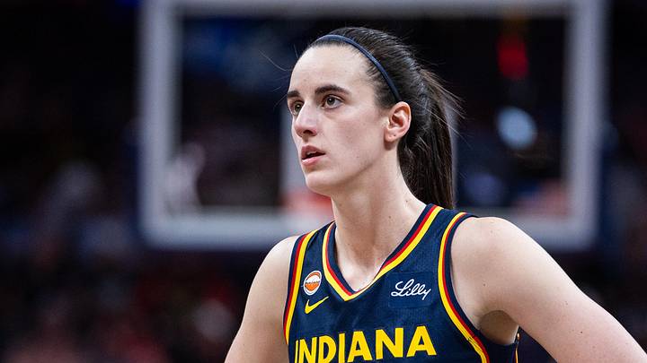 May 17, 2026; Indianapolis, Indiana, USA; Indiana Fever guard Caitlin Clark (22) in the first half against the Seattle Storm at Gainbridge Fieldhouse. Mandatory Credit: Trevor Ruszkowski-Imagn Images