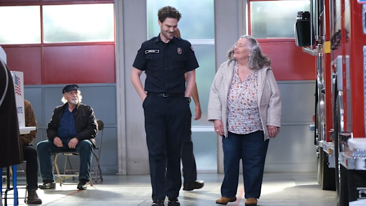STATION 19 - ÒAll These Things That IÕve DoneÓ - ItÕs election day at Station 19, with all eyes on the mayoral race. Andy, Theo and Sullivan vie to be named captain, and Vic forges an unexpected bond after going rogue. THURSDAY, MAY 11 (8:00-9:00 p.m. EDT), on ABC. (ABC/Tina Thorpe)
GREY DAMON, JAYNE TAINI